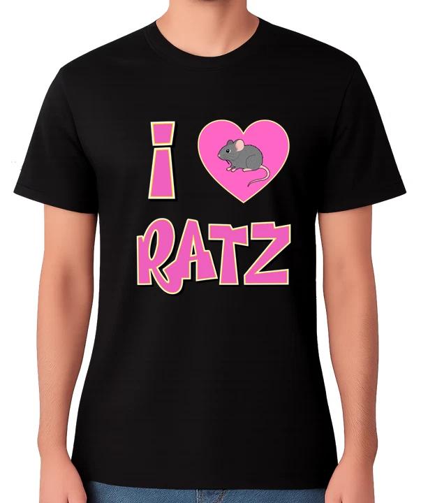 I Love Ratz T-Shirt Cute Mouse Heart Graphic Rat Rodent Lover Unisex Tee M