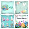 Pcs Easter Pillow Covers 18 X 18 Inches - Easter Series Cushion Cover Case Pillow Zippered Square Pillowcase