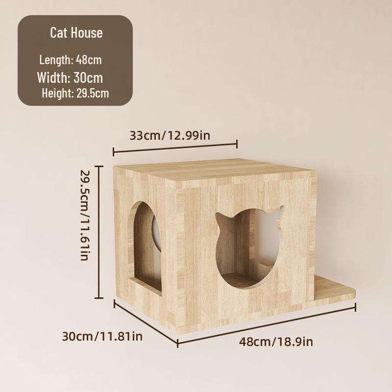 Wall-Mounted Cat Climbing Frame & Scratching Post with Bed and Toy