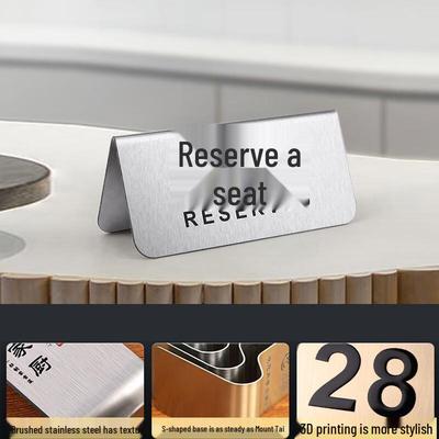 Longchan Stainless Steel Reserved Table Card (2-pack)