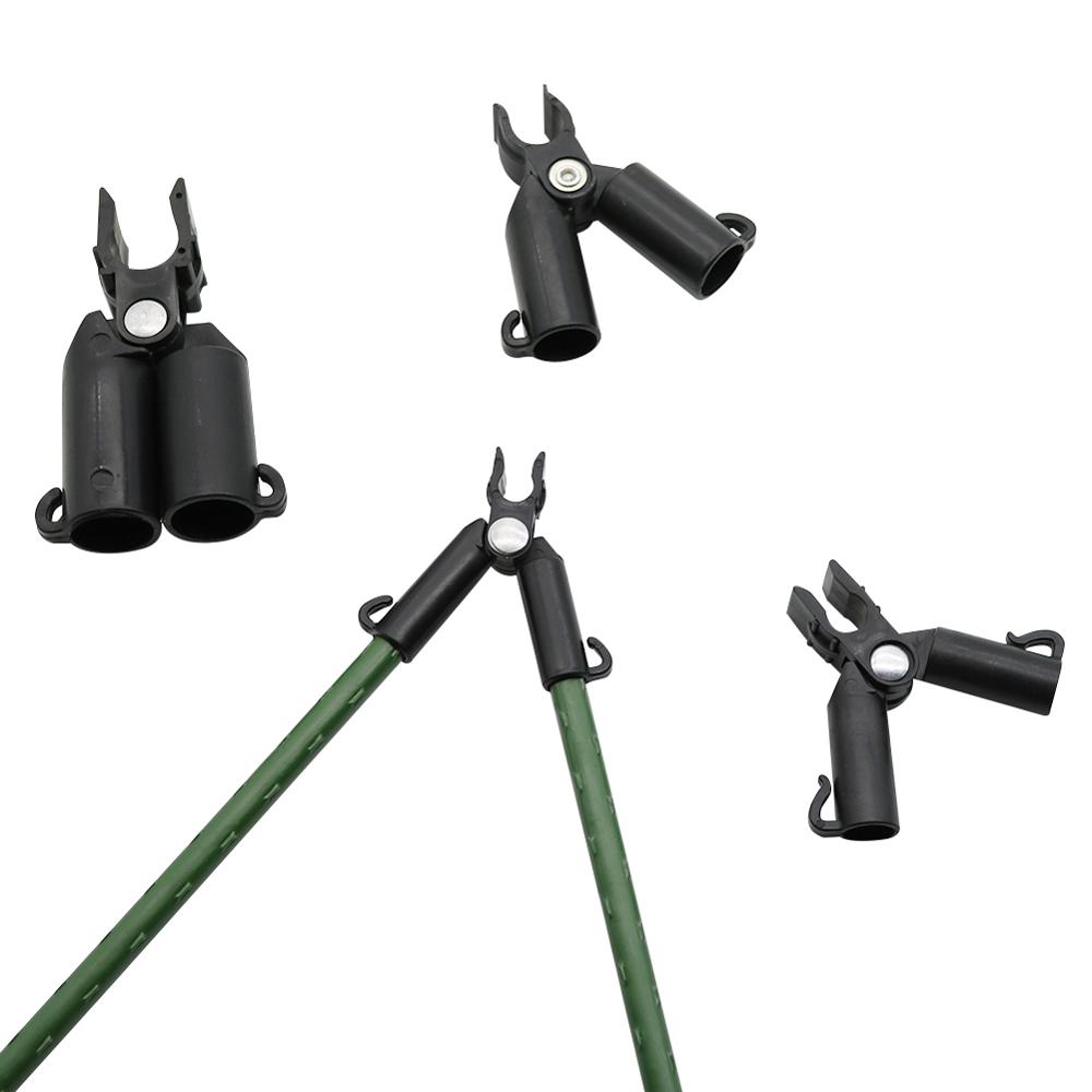 5 Pcs A-type Grip Clip Plant Support Rod Fixed Socket Adjustable Gardening Pillar Connector Clip Climbing Expandable Fence