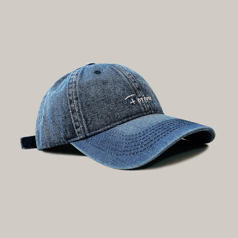 Unisex Washed Denim Snapback Dad Hat - Casual Baseball Cap With Embroidered Letters Vintage Women Men's Cap New