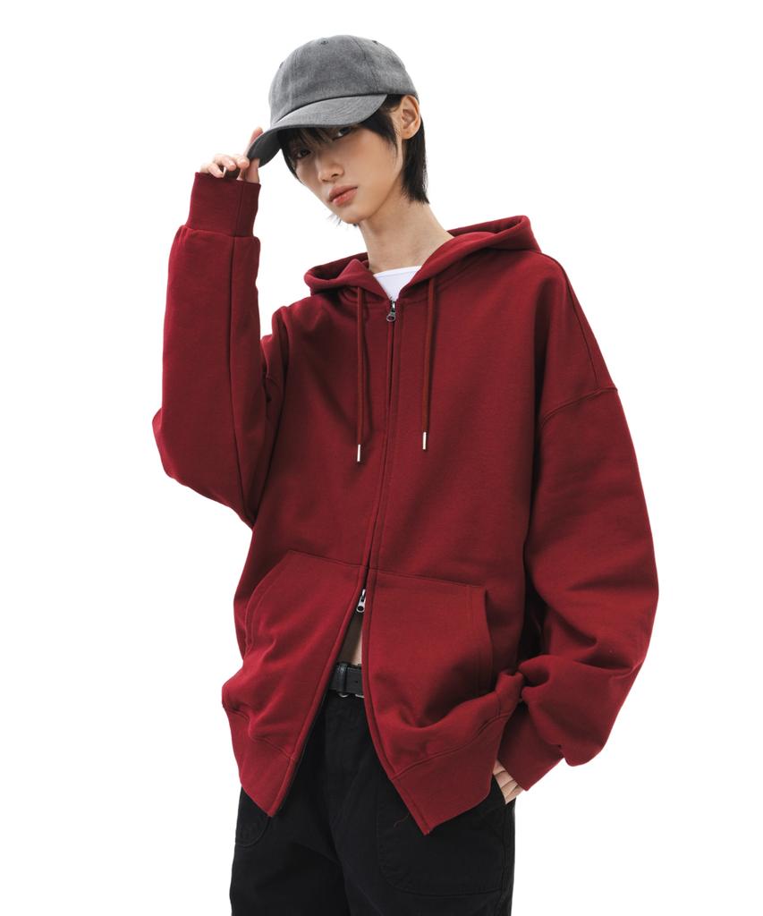 Le Custom [2Pack] The Essential Oversized Two-Way Zip-Up Hoodie (5 Colors) (F Type)