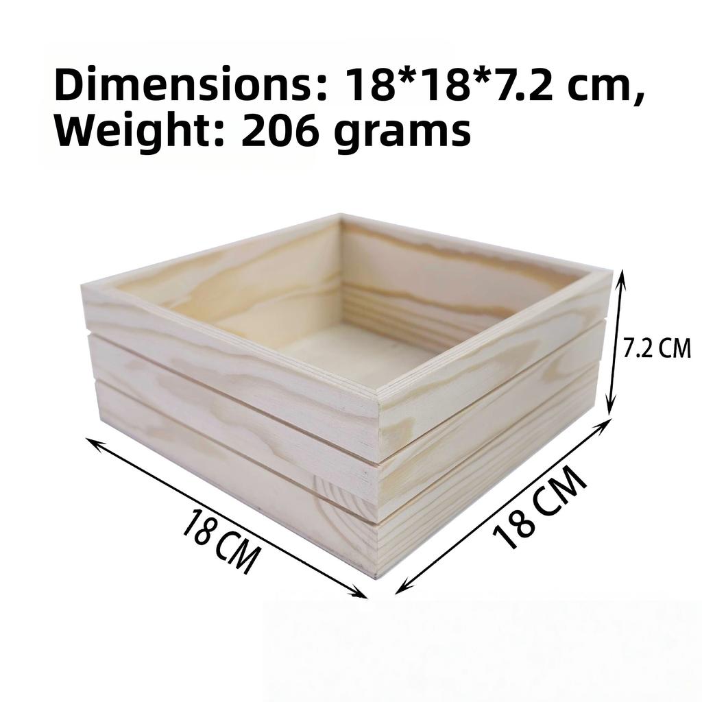 1/4Pcs Wooden Tray Set Square Succulent Organizer Home Decor Pearl Jewelry Pot Bonsai Plants Growing Pots Storage Box