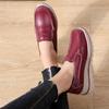 Leather Women Flat Platform Shoes Comfortable Ladies Chunky Sneakers Slip on Luxury Women Loafers Mother Shoes Zapatillas Mujer
