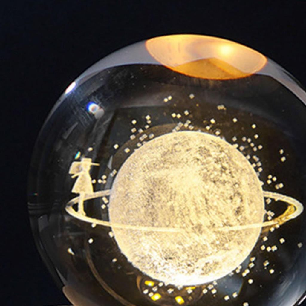 Ball Night Light with Resin base Decorative Ornaments for Christmas Desktop Living Room Restaurant