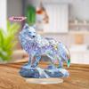 M-2D Acrylic Decor Peacock Figure Peacock Lotus Dragon Wolf Decor For Office Housewarming Gift Home Desktop Decor Lucky Ornament