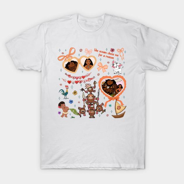 

Men Black Print T-shirt Moana And Maui No-Cut Transfer Paper Print Cotton Tshirt 2XL белый