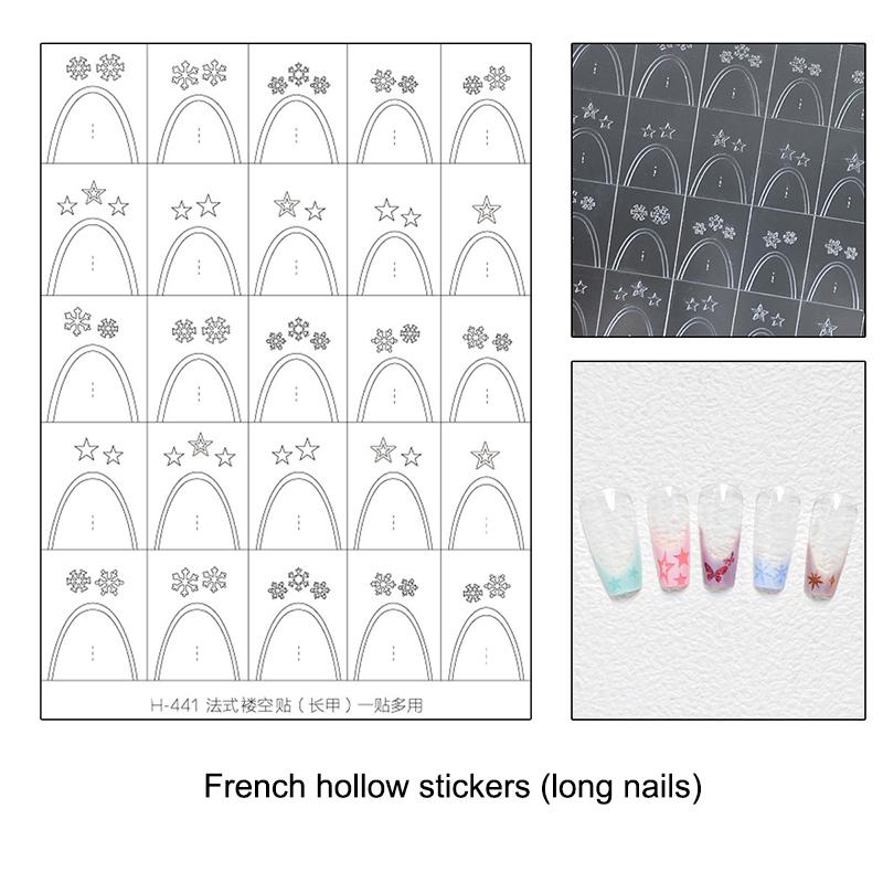 Flocon de neige creux transparent Feux d'artifice Cheval Autocollants pour ongles Pochoir aérographe Année du Cheval Série Nouvel An Décoration Autocollant pour ongles