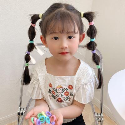 100 Pieces Colorful Hair Ties for Children Candy Color Small Elastic Hairbands All Seasons Girl's Hair Accessories