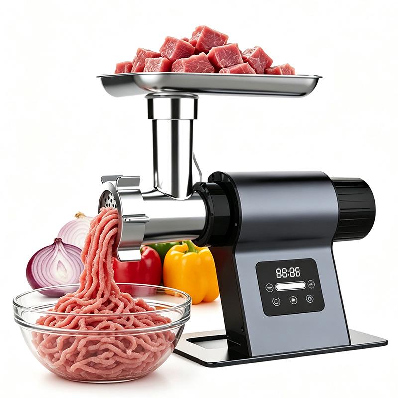 Automatic Sausage Stuffer & Electric Meat Grinder with Vegetable Cutter and Slicer