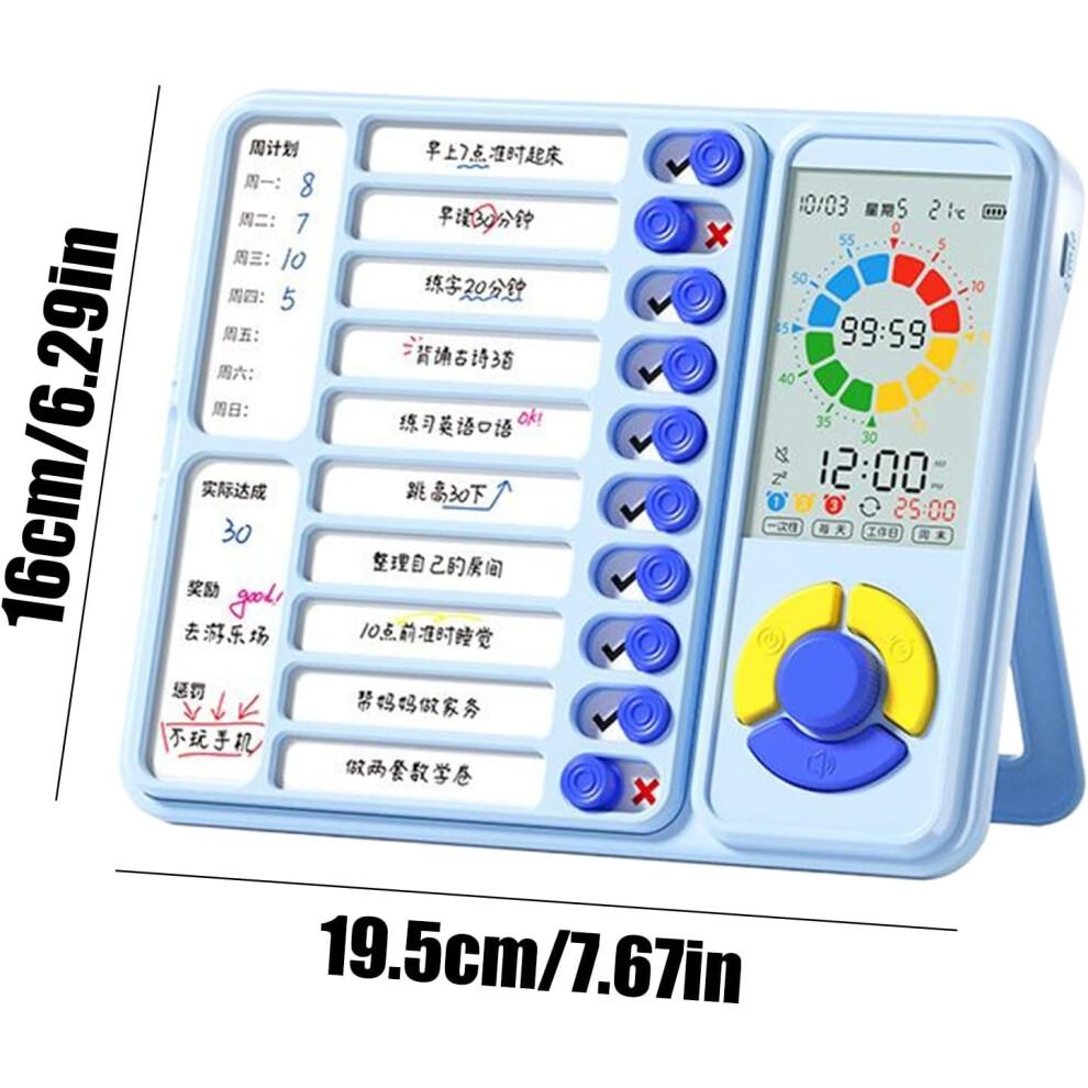Task Timer Chore Chart Board with Visual Clock and Loud Alarm for Preschool Homeschool Classroom Interactive Time Management