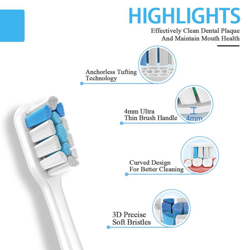 1pcs Replacement Electric Toothbrush Heads PP POM and Soft Bristles