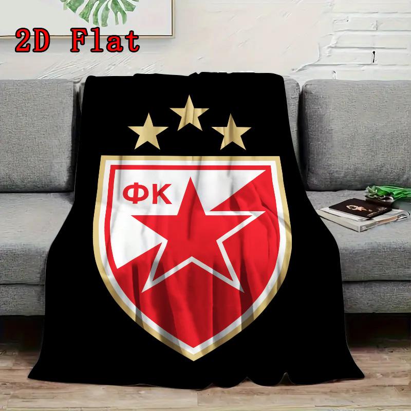 Crvena Zvezda 2D Flat Pattern Flannel Blanket, High quality All Seasons, Home Decor, Warmth and Comfort, Perfect for Christmas Gifts.