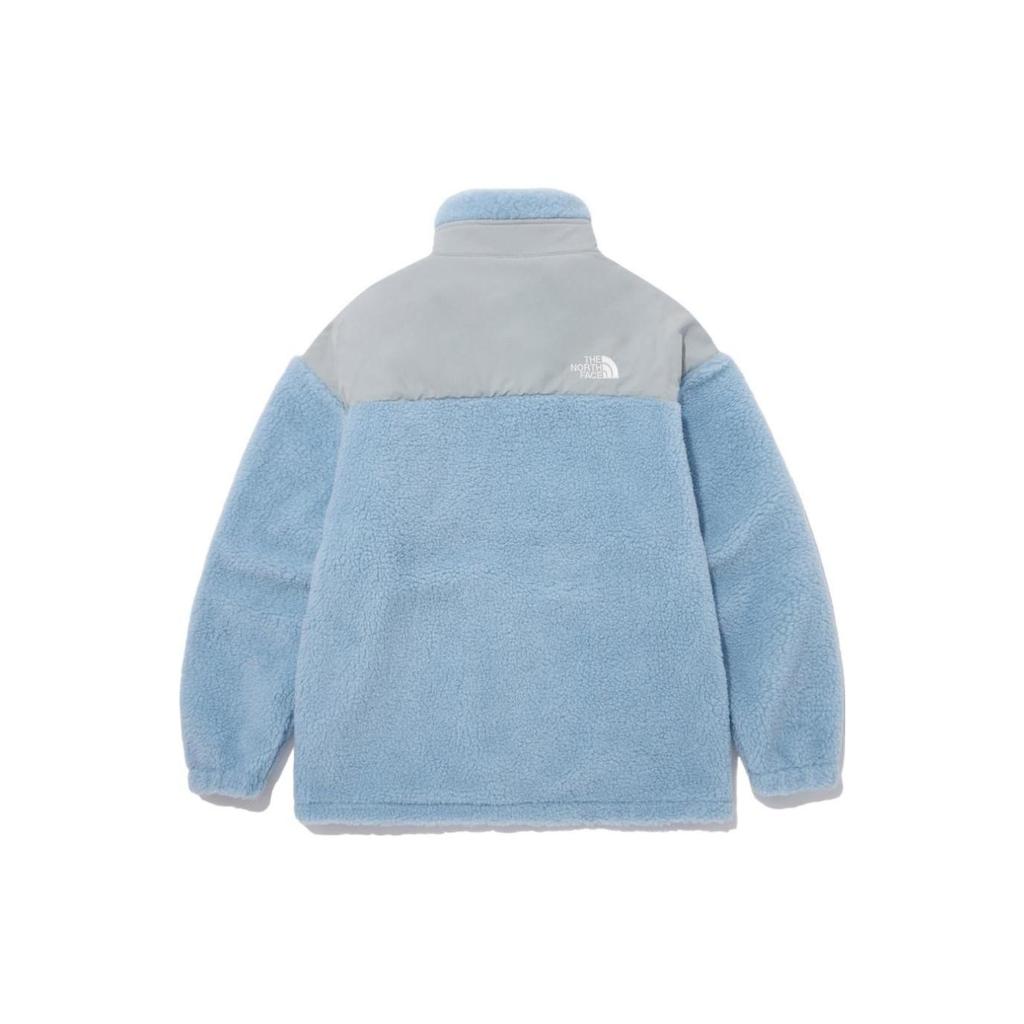 THE NORTH FACE Velvet Jackets Unisex Blue Stand Collar Thickened And Fleece-Lined NJ4FN54C