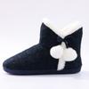 Fashion Cowmarm Fuzzy Winter Boots Slippers Women Knitted Ankle Boots Slippers Warm House Cotton Shoes Outdoor Indoor Plush Lining Boots