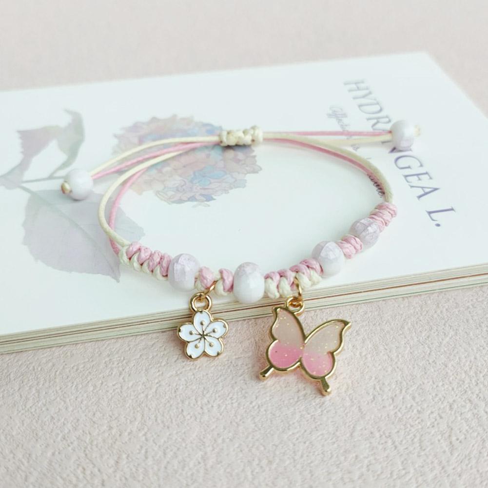Rinhoo Fashion Brățară Bangle Handmade cu Fluture Violet și Floare, Dulce Pentru Femei, Charm Animal Je P6I5