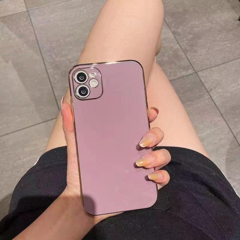 Applicable To iPhone16 Mobile Phone Case 12 Simple Apple 15Pro Anti-drop 11 Protective Case 8 Electroplated 14 Silicone Soft Case