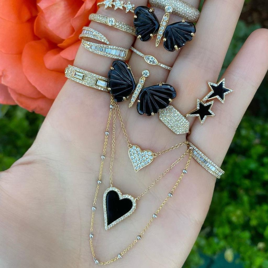 IN Style Classic Peach Necklace Hot Match, Copper-plated K Real Gold Zircon-shaped Pendant, Jewelry Women