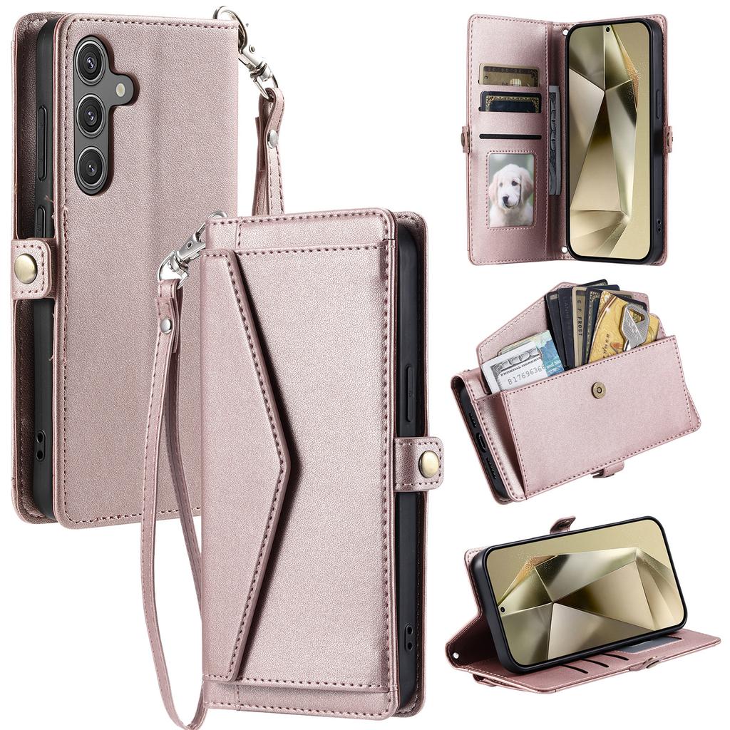 For Samsung Galaxy A37 5G Leather Case with Wrist Strap Wallet Stand Phone Cover