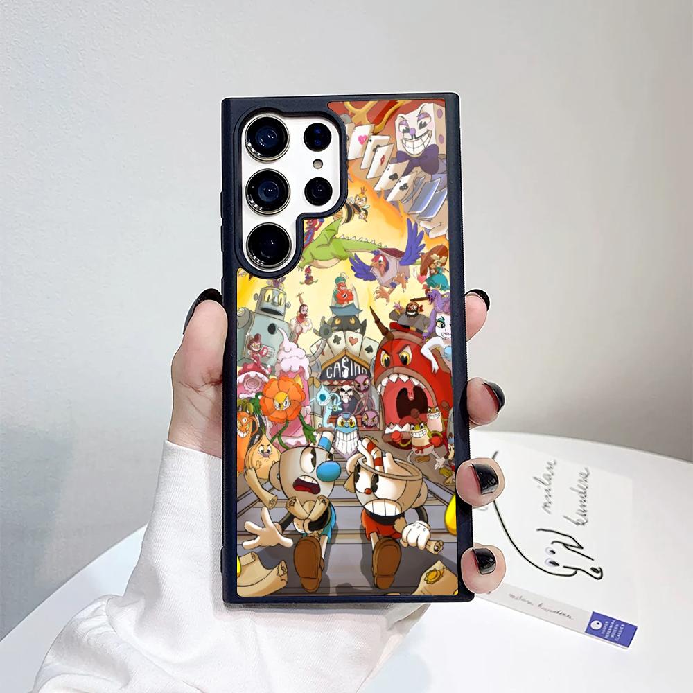 Cute Game Cuphead Phone Case For Samsung Galaxy S26 S25 S24 S23 S22 S21 S20 FE Edge Pro Plus Ultra PC+TPU Cover
