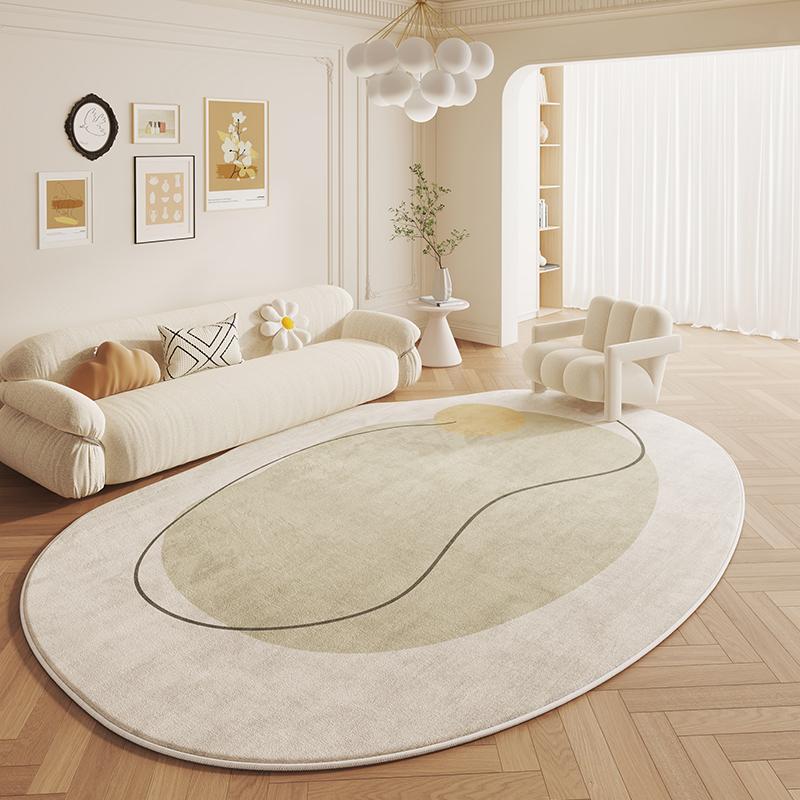 French Cream Style Shaped Carpet Living Room New High-grade Faux Cashmere Irregular Bedside Rugs Bedroom Floor Mats
