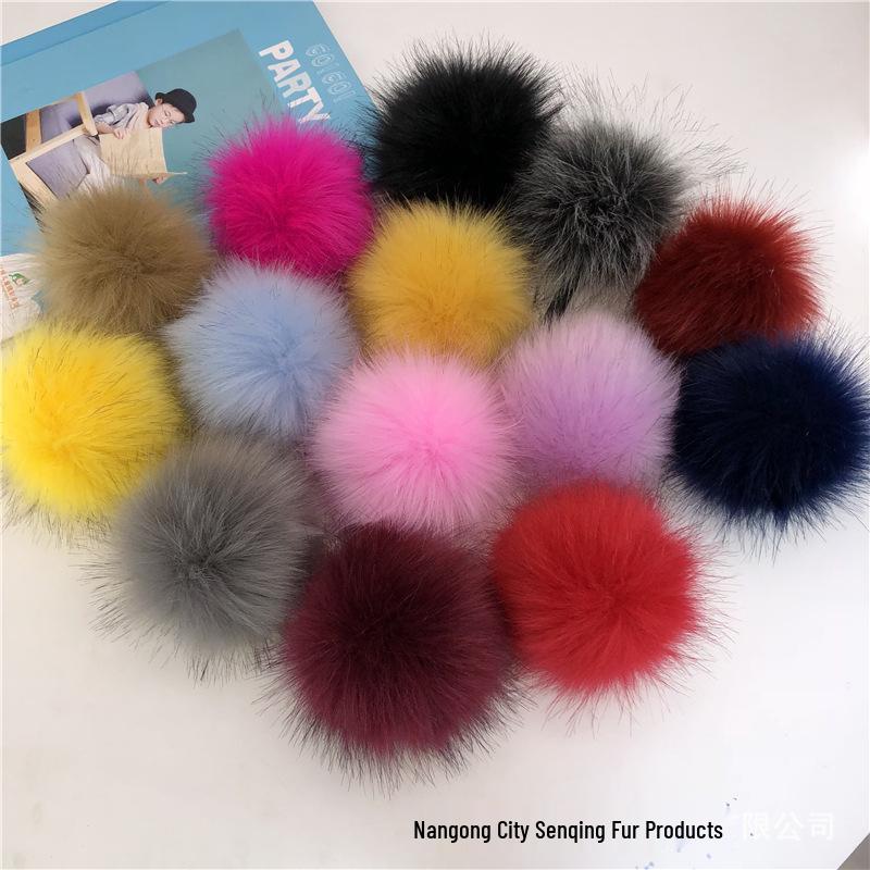 Colored 15cm Fluffy Faux Fur Fox Ball for DIY Hat Pendant