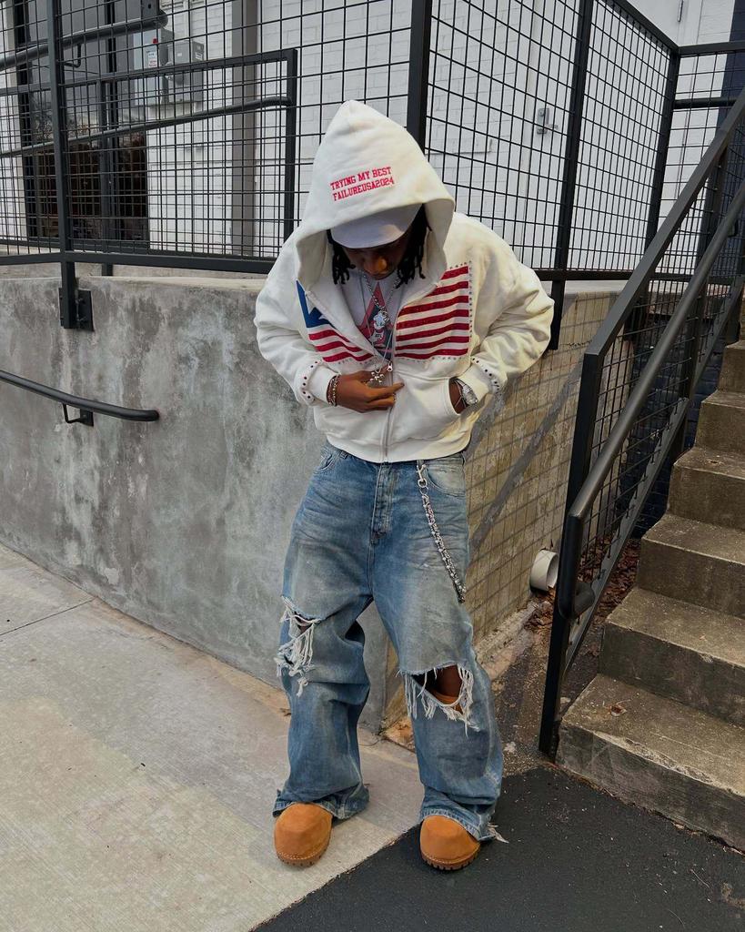 Unisex Mikina s kapucí a vyšívanou nášivkou s písmenem - Streetwear Hoodie