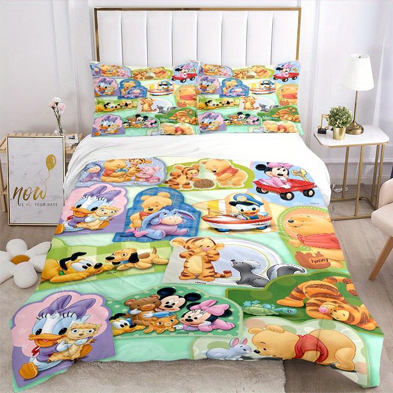3pcs Mini Winnie Minnie and Friends Bedding Set Includes Quilt Cover and Pillowcases, Suitable for All Seasons S072