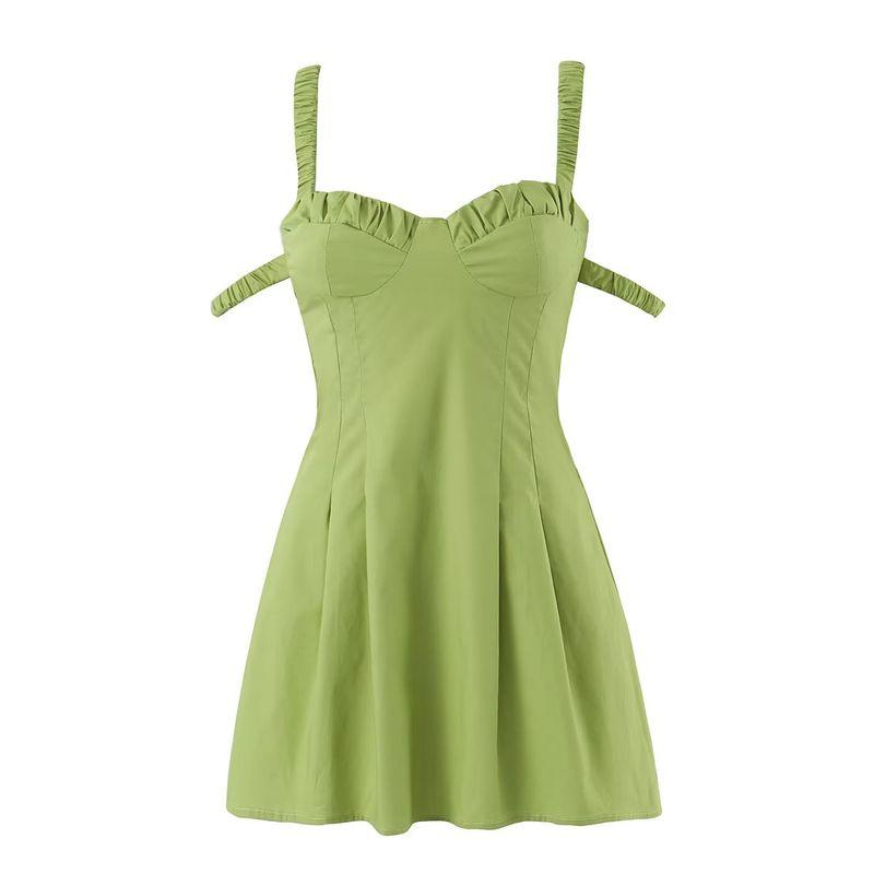 

Design Vietnam Niche Style Matcha Green Dress Double-Shoulder Strap Matcha Green L