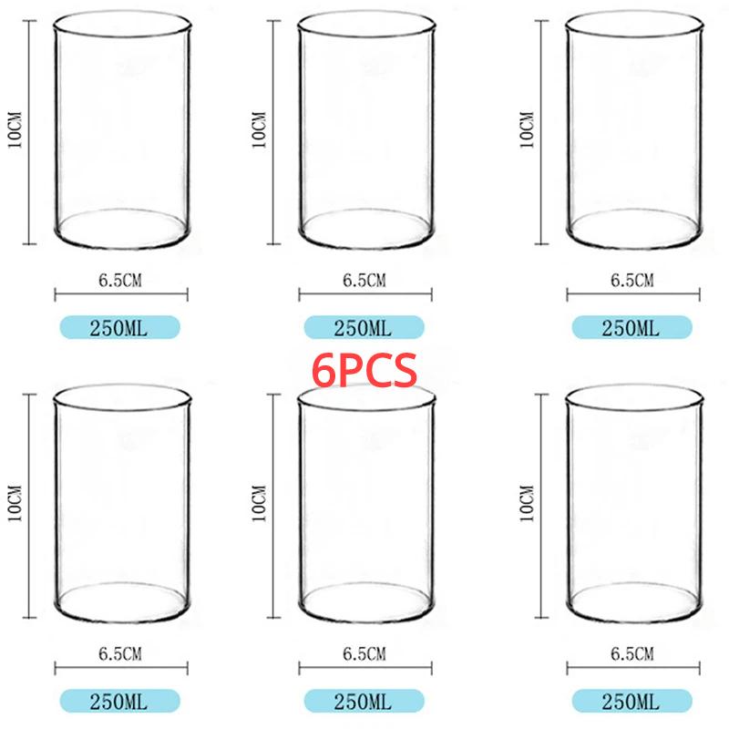 250ML Rakt Glas Vattenglas Kreativ Familj Mjölk Vattenglas Stor Kapacitet Enkelt Kallt Dryckesglas Kaffekopp Mugg
