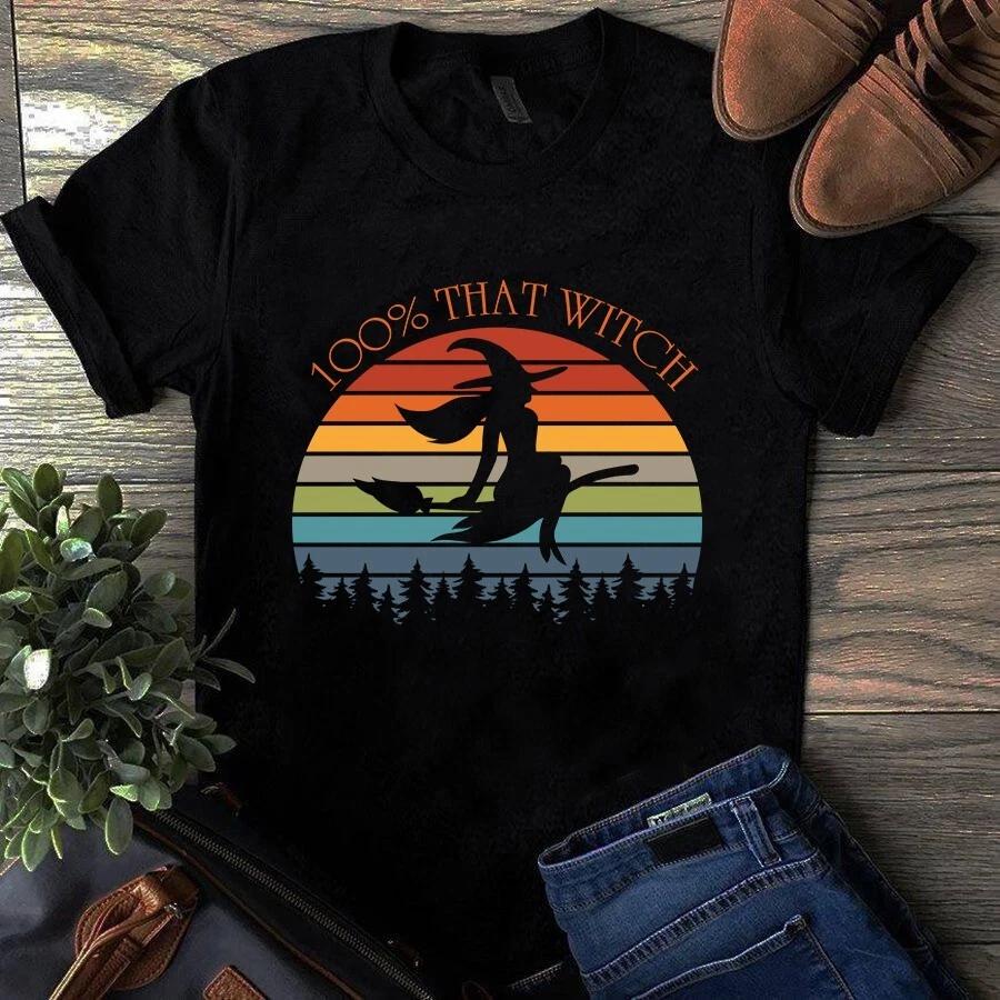 Men s and Women s T-shirts 100% That Witch Retro Vintage Witch Halloween XXL
