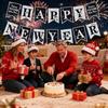 Happy New Year Decorations Hello 2026 Black Silver New Year’s Eve Banner Pre-Strung 2026 NYE Party Backdrop Supplies for Home Office School Public