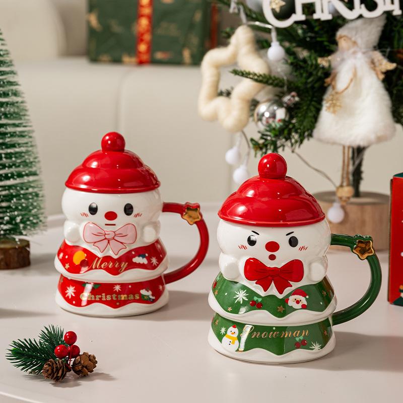 Christmas Gift for Girls To Give Their Best Friend Christmas Snowman Cup Souvenir Gift Practical High Value Mug Cute