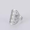Dawapara Flower of Life Talisman Resizable Finger Rings for Men Women Hollow Adjustable Ring Stainless Steel Jewelry