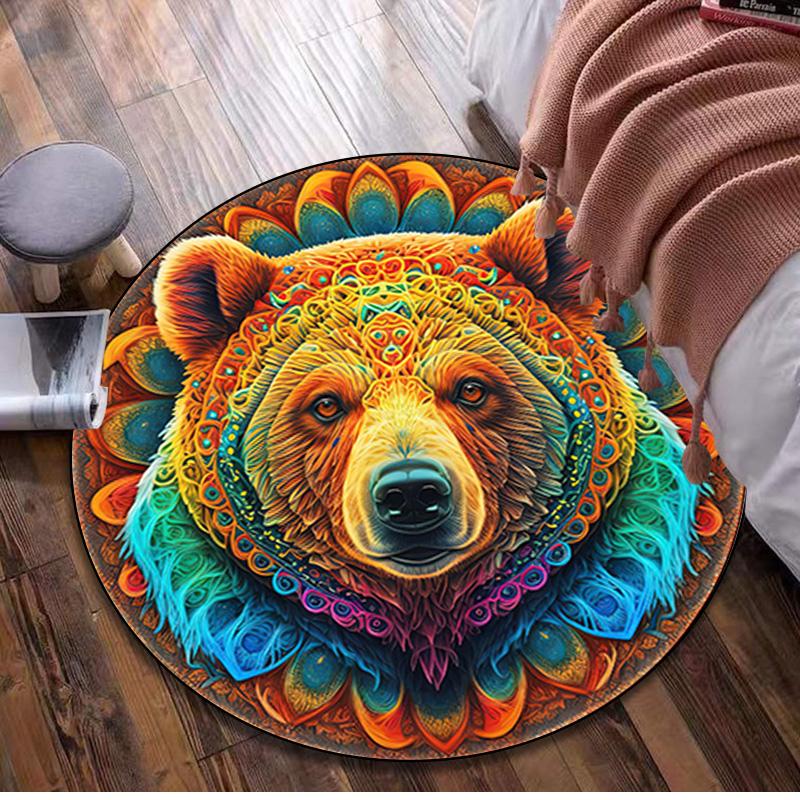 Animal Circular Rug - Office Decorative Carpet For Living Room Bedroom Door Mat Floor Rug Computer Chair Area Rug