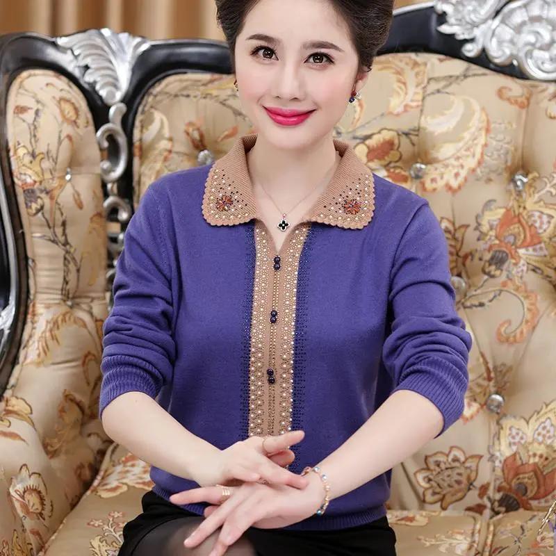 Autumn Winter Women's Middle-aged Bottom Sweater Loose Pullover Large Size Clothing Winter Sweater