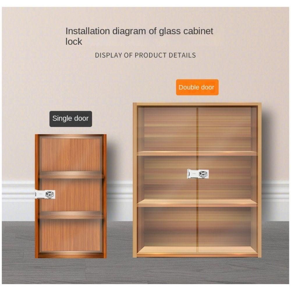 Single/Double Door Cabinet Display Lock Zinc Alloy Lockset New Cabinet Door Lock  Showcase