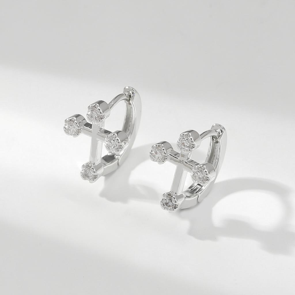 S925 Sterling Kupferstift Ohrringe Mode Creolen Weißgoldplattierte Ohrringe Nickelfreie Ohrringe