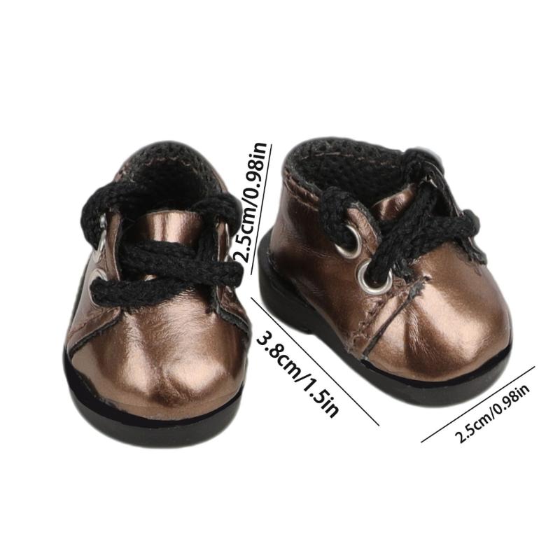 Multi Color Mini Doll Shoes Set Of 6 Pairs For 17cm/6.7in Dolls Detailed Craftsmanship Leather Style Footwear