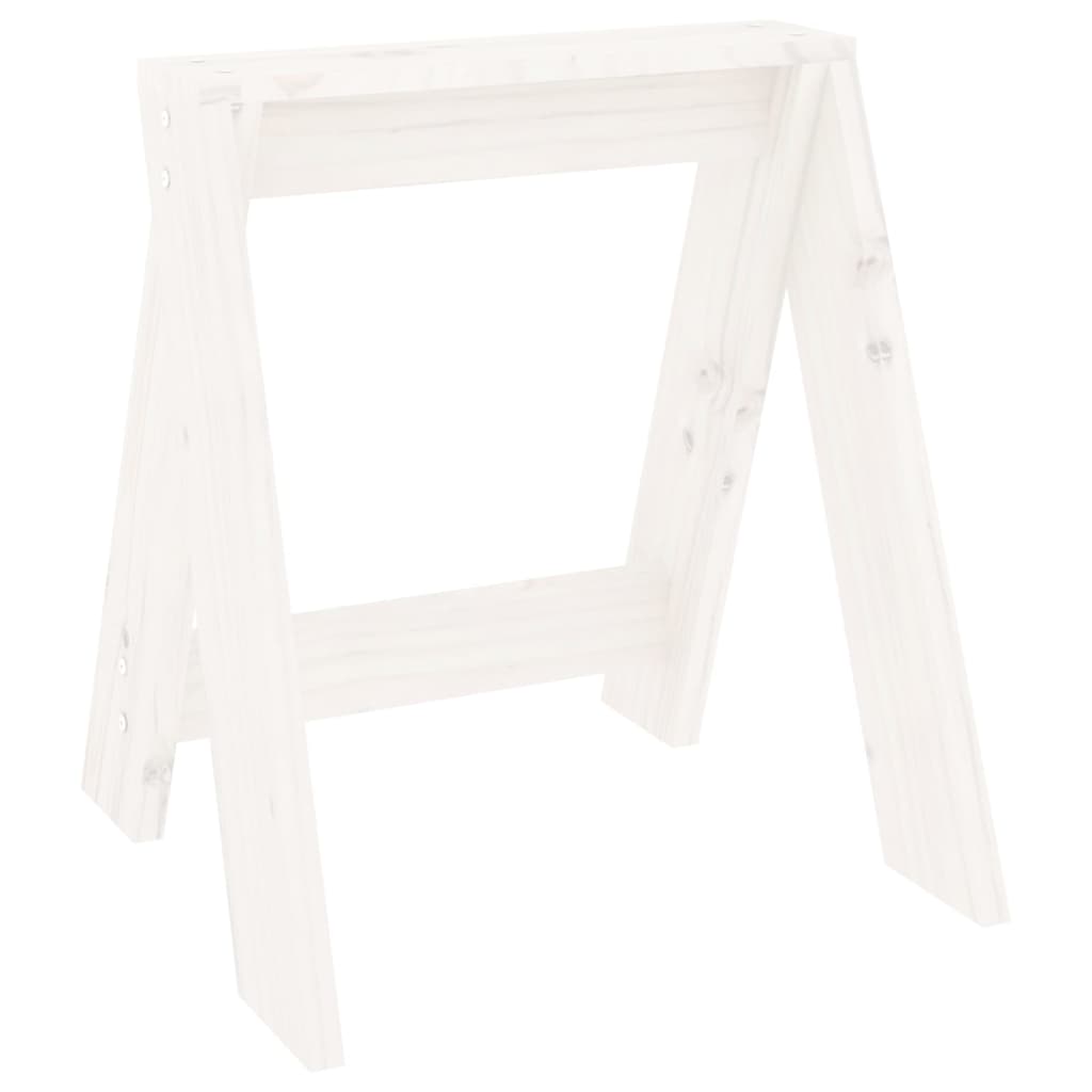 vidaXL Hocker 2 Stk. Weiß 40x40x45 Cm Massivholz Kiefer