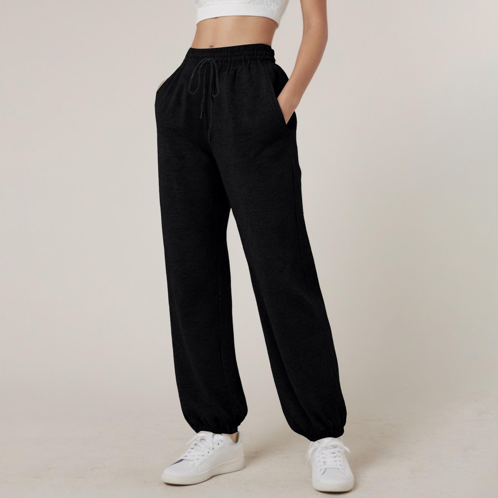 Womens Yoga Pants Baggy Straight Wide Leg Sweatpants Bottom Slit Yoga Pants With Casual Dress Pants for Women S