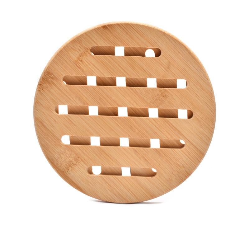 

1 Pc Round Bamboo Kitchen Heat Insulation Pads 19.5/15CM Natural Bamboo Mat for Hot Dishes/Pot/Bowl/Teapot/Hot Pot Holders Diameter 15cm