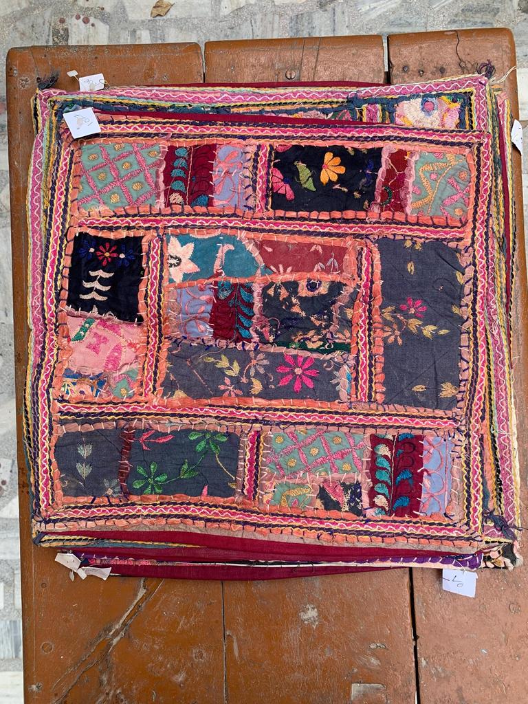 Hand Embroidered Cotton Pillow Cover: Bohemian Decorative Cushion