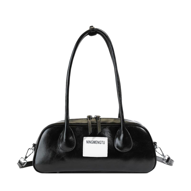 Neon Green Leather Shoulder Bag for Women - Trendy Baguette Handbag with Detachable Strap, Fashion Retro Purse