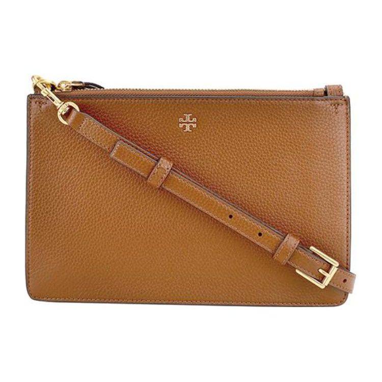 

Tory Burch Logo Double Zipper Tote Crossbody Bag Women handbags Brown 87989-908 Basic Set (Bag+Dust Bag)