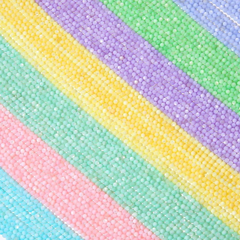 3mm Natur Süßwasser Shell Runde Perlen für Schmuck Machen DIY Armband Necalace Telefon Kette