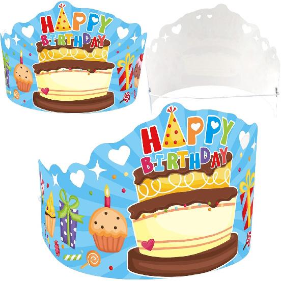 Fancy Land Birthday Crowns for Kids Die-Cut Blue Crowns Classroom Family Birthday School VBS Party Supplies Pack of 30 Preschool Classroom Must Haves