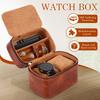 2-Slot Watch Travel Case PU Leather Watch Storage Display Box with Soft Velvet Lining and Zipper Portable Watch Organizer Box