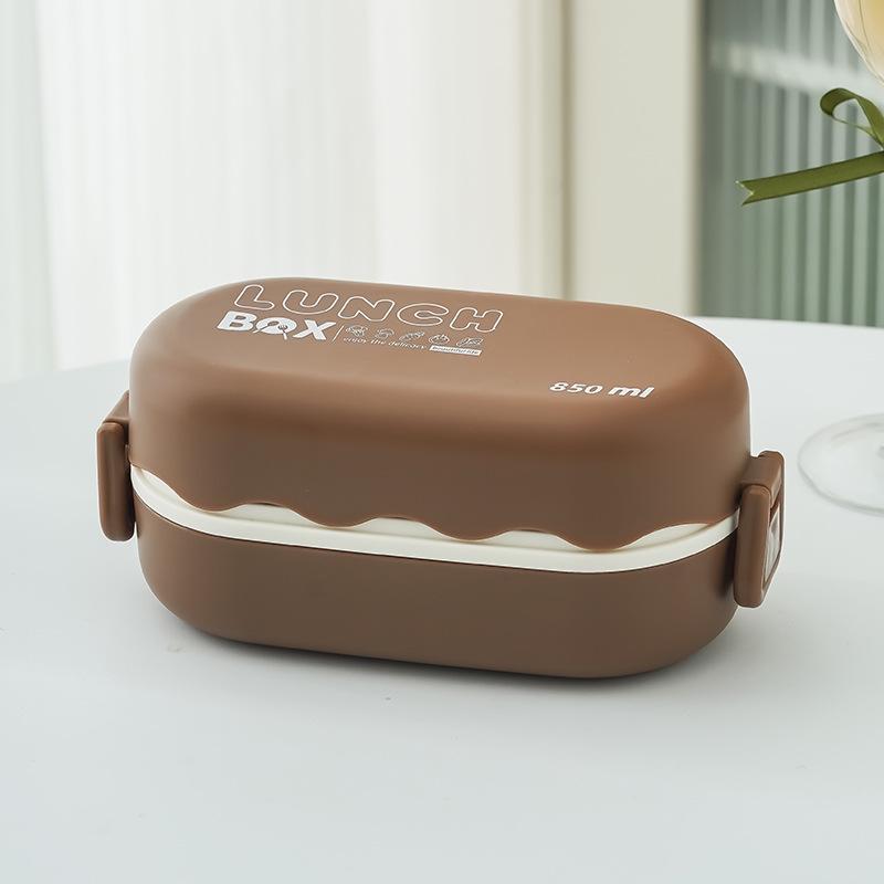 Microwaveable Double-Layer Lunch Bento Box - Portable Student Salad & Rice Container